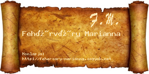 Fehérváry Marianna névjegykártya